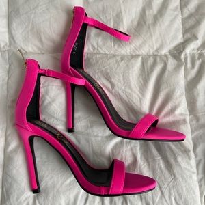 🧫 neon pink strap high heels 🧫